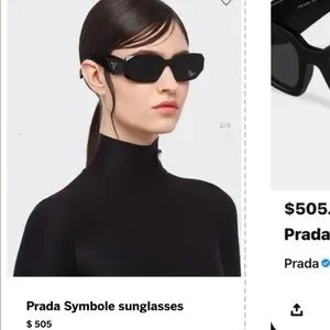 PRADA UNISEX ,ULTRA SHINY BLACK GEOMETRIC SUNGLASSES AS SEEN N INFLUENCERS Prada | Accessories | Prada Unisex Ultra Shiny Black  main image 2